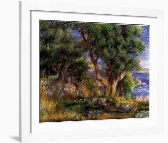 Landscape on the Coast Near Menton-Pierre-Auguste Renoir-Framed Art Print