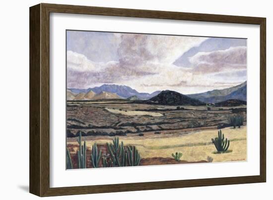 Landscape on the Way to Teotitlan, 1999-Pedro Diego Alvarado-Framed Giclee Print