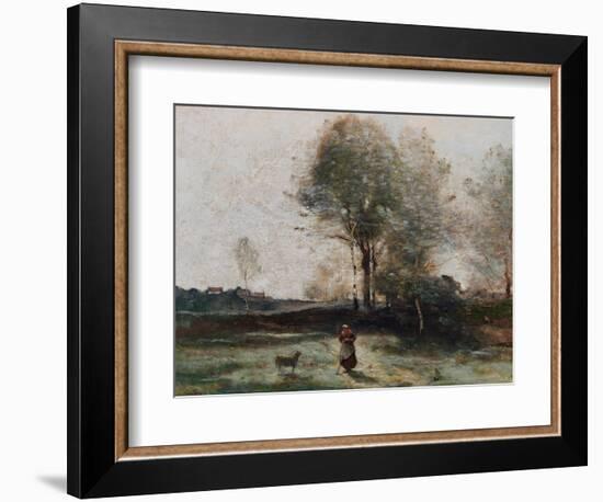 Landscape Or, Morning in the Field-Jean-Baptiste-Camille Corot-Framed Giclee Print