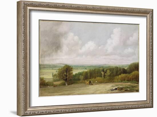 Landscape: Ploughing Scene in Suffolk (A Summerland) c.1824-John Constable-Framed Giclee Print