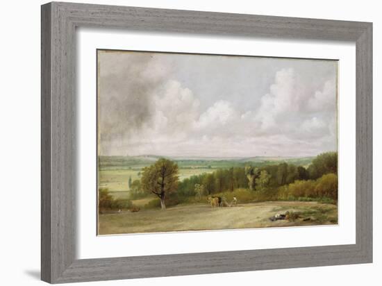 Landscape: Ploughing Scene in Suffolk (A Summerland) c.1824-John Constable-Framed Giclee Print