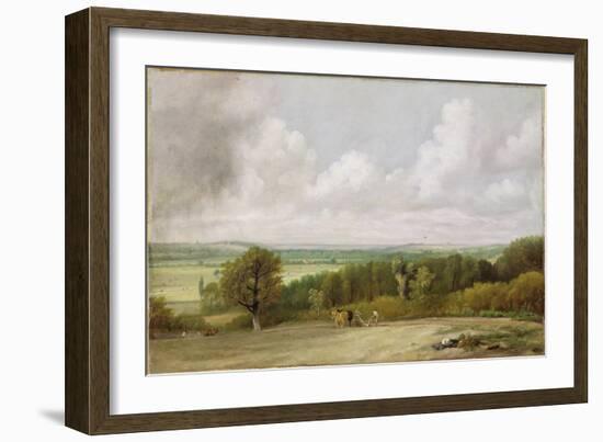 Landscape: Ploughing Scene in Suffolk (A Summerland) c.1824-John Constable-Framed Giclee Print