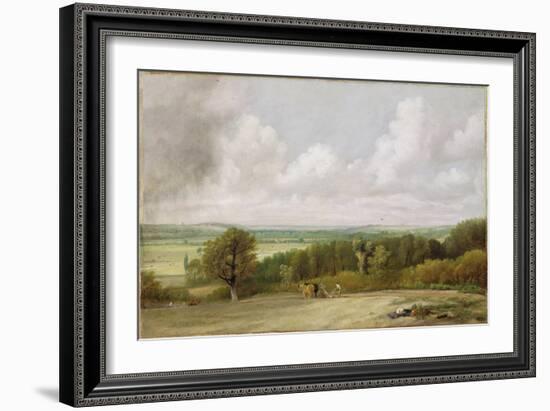 Landscape: Ploughing Scene in Suffolk (A Summerland) c.1824-John Constable-Framed Giclee Print