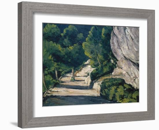 Landscape. Road with Trees in Rocky Mountains-Paul Cézanne-Framed Giclee Print