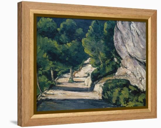 Landscape. Road with Trees in Rocky Mountains-Paul Cézanne-Framed Premier Image Canvas
