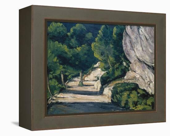 Landscape. Road with Trees in Rocky Mountains-Paul Cézanne-Framed Premier Image Canvas