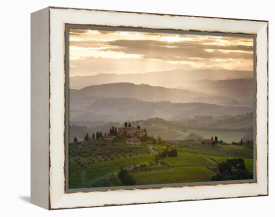 Landscape, San Gimignano, Tuscany, Italy-Doug Pearson-Framed Premier Image Canvas