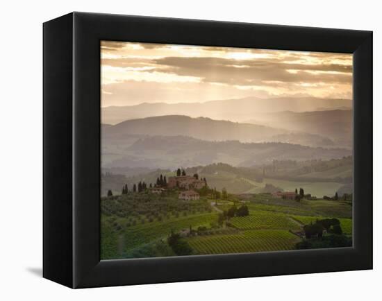 Landscape, San Gimignano, Tuscany, Italy-Doug Pearson-Framed Premier Image Canvas