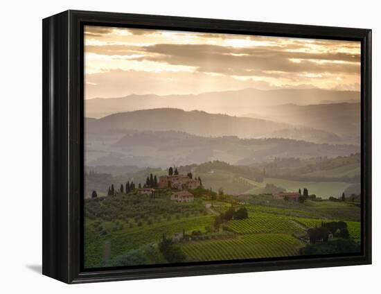 Landscape, San Gimignano, Tuscany, Italy-Doug Pearson-Framed Premier Image Canvas