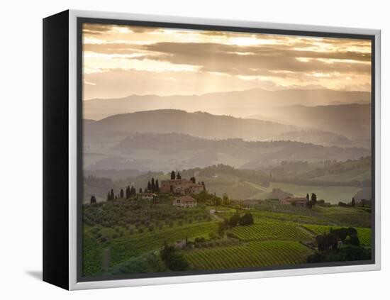 Landscape, San Gimignano, Tuscany, Italy-Doug Pearson-Framed Premier Image Canvas