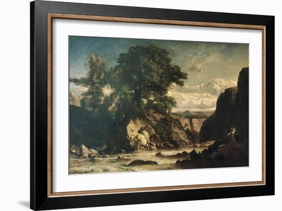 Landscape Showing Tobias and Angel-Constant Troyon-Framed Giclee Print