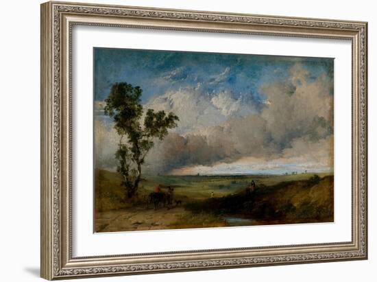 Landscape Sketch (Oil on Canvas)-Henry Dawson-Framed Giclee Print