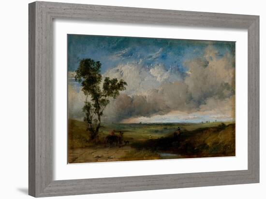 Landscape Sketch (Oil on Canvas)-Henry Dawson-Framed Giclee Print