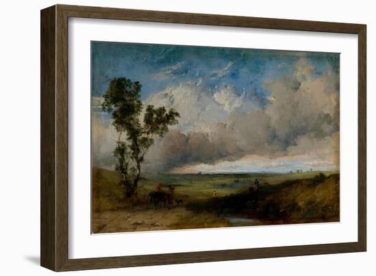 Landscape Sketch (Oil on Canvas)-Henry Dawson-Framed Giclee Print