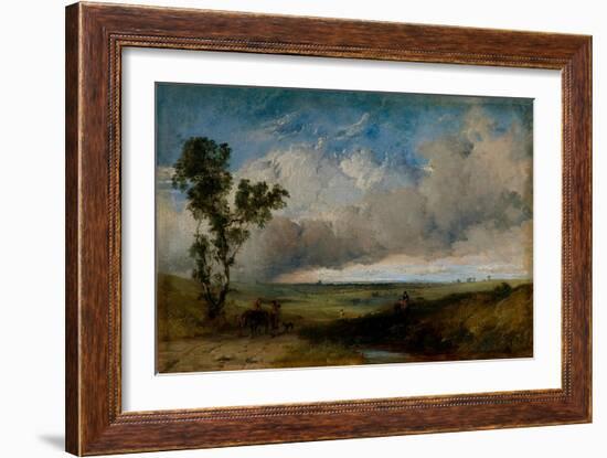 Landscape Sketch (Oil on Canvas)-Henry Dawson-Framed Giclee Print