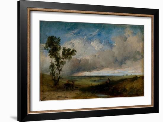 Landscape Sketch (Oil on Canvas)-Henry Dawson-Framed Giclee Print