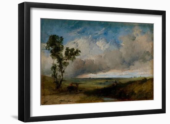 Landscape Sketch (Oil on Canvas)-Henry Dawson-Framed Giclee Print