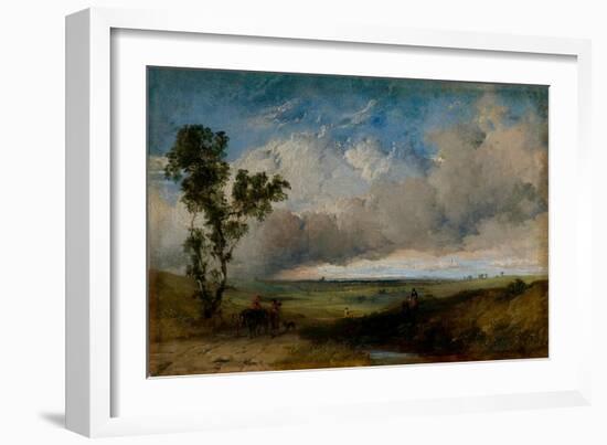 Landscape Sketch (Oil on Canvas)-Henry Dawson-Framed Giclee Print