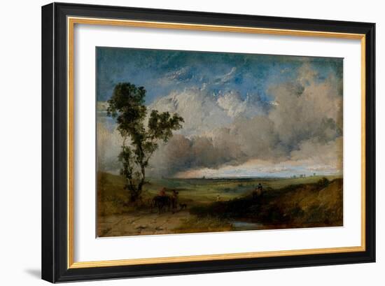 Landscape Sketch (Oil on Canvas)-Henry Dawson-Framed Giclee Print