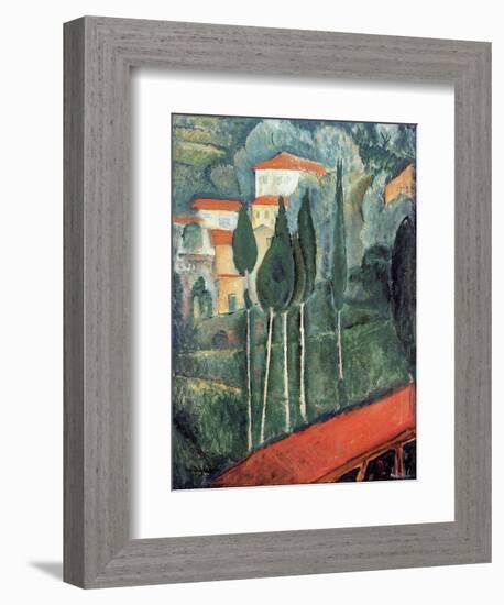 Landscape, South of France, 1919-Amedeo Modigliani-Framed Giclee Print