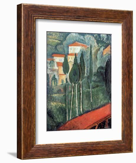 Landscape, South of France, 1919-Amedeo Modigliani-Framed Giclee Print