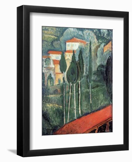 Landscape, South of France, 1919-Amedeo Modigliani-Framed Giclee Print