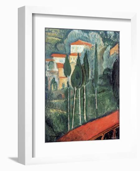 Landscape, South of France, 1919-Amedeo Modigliani-Framed Giclee Print