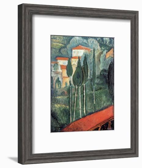 Landscape, South of France, 1919-Amedeo Modigliani-Framed Premium Giclee Print