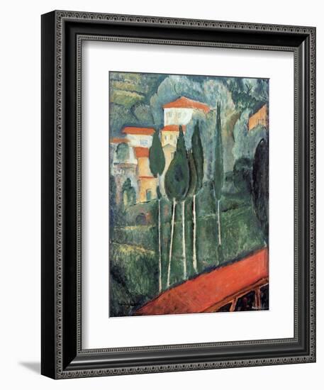 Landscape, South of France, 1919-Amedeo Modigliani-Framed Premium Giclee Print