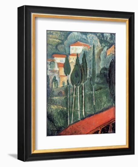 Landscape, South of France, 1919-Amedeo Modigliani-Framed Premium Giclee Print