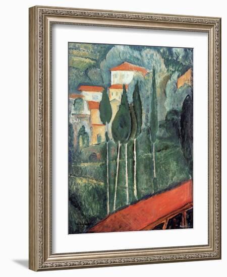 Landscape, South of France, 1919-Amedeo Modigliani-Framed Giclee Print