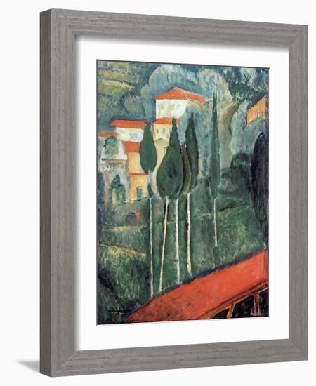 Landscape, South of France, 1919-Amedeo Modigliani-Framed Giclee Print