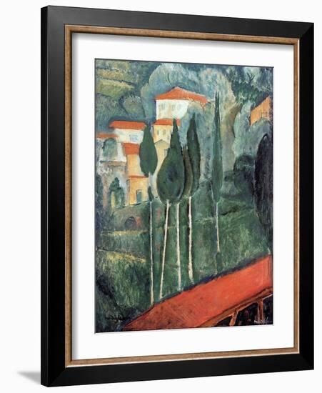 Landscape, South of France, 1919-Amedeo Modigliani-Framed Giclee Print