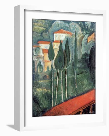 Landscape, South of France, 1919-Amedeo Modigliani-Framed Giclee Print