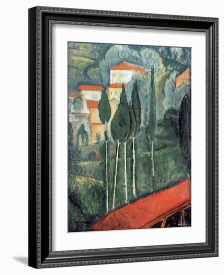 Landscape, South of France, 1919-Amedeo Modigliani-Framed Giclee Print