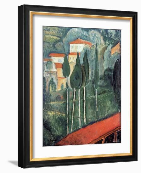 Landscape, South of France, 1919-Amedeo Modigliani-Framed Giclee Print