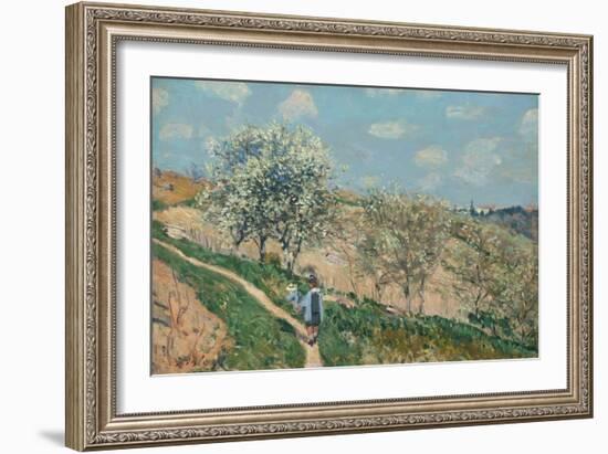 Landscape (Spring at Bougival), C.1873 (Oil on Canvas)-Alfred Sisley-Framed Giclee Print