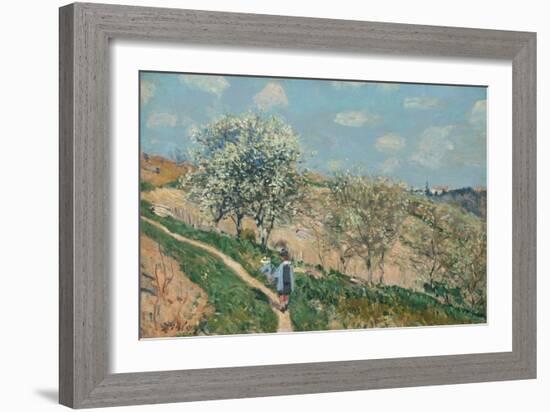 Landscape (Spring at Bougival), C.1873 (Oil on Canvas)-Alfred Sisley-Framed Giclee Print