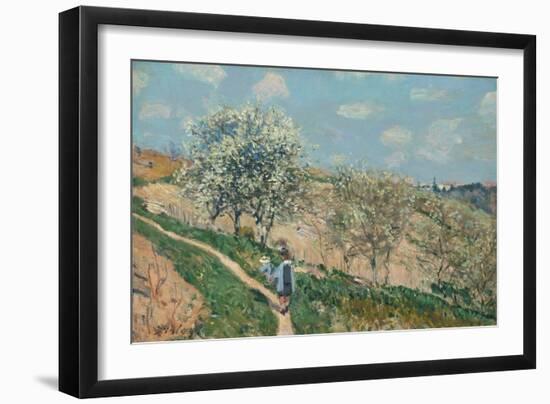 Landscape (Spring at Bougival), C.1873 (Oil on Canvas)-Alfred Sisley-Framed Giclee Print