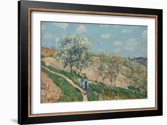 Landscape (Spring at Bougival), C.1873 (Oil on Canvas)-Alfred Sisley-Framed Giclee Print