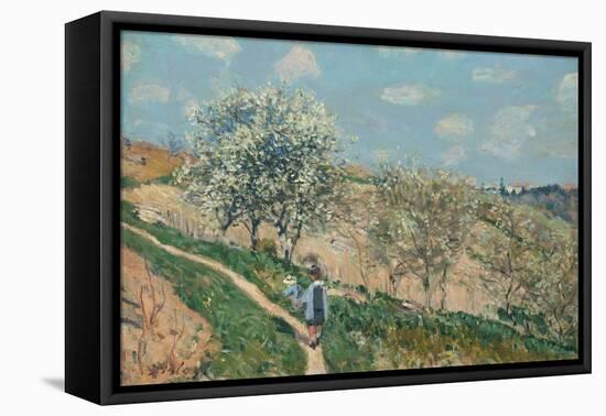 Landscape (Spring at Bougival), C.1873 (Oil on Canvas)-Alfred Sisley-Framed Premier Image Canvas