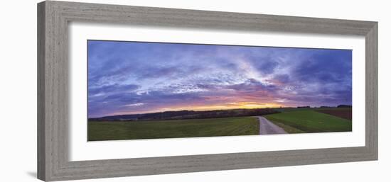 Landscape, Sunset, Fields, Sky, Bavaria, Germany, Europe-David & Micha Sheldon-Framed Photographic Print