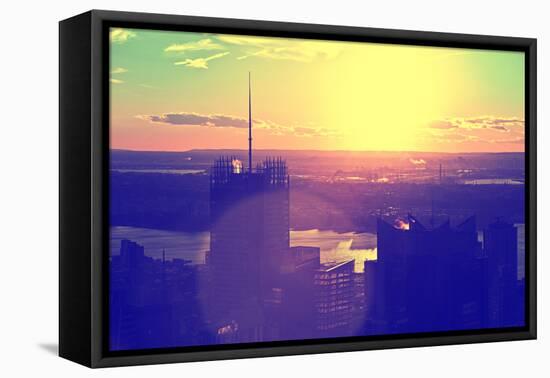 Landscape - Sunset - Times square - Manhattan - New York City - United States-Philippe Hugonnard-Framed Premier Image Canvas