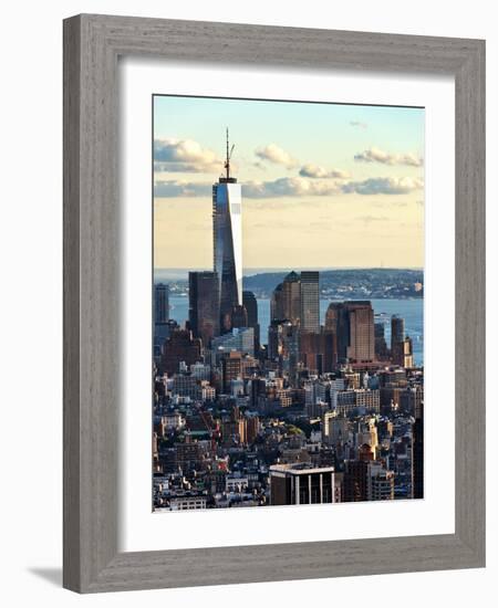 Landscape Sunset View, One World Trade Center, Manhattan, New York, United States-Philippe Hugonnard-Framed Photographic Print