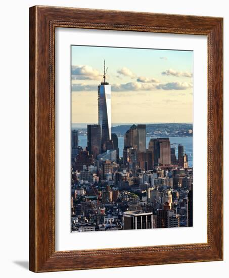 Landscape Sunset View, One World Trade Center, Manhattan, New York, United States-Philippe Hugonnard-Framed Photographic Print