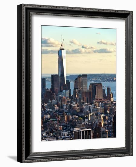 Landscape Sunset View, One World Trade Center, Manhattan, New York, United States-Philippe Hugonnard-Framed Photographic Print