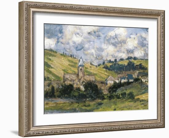 Landscape, Vetheuil-Claude Monet-Framed Art Print