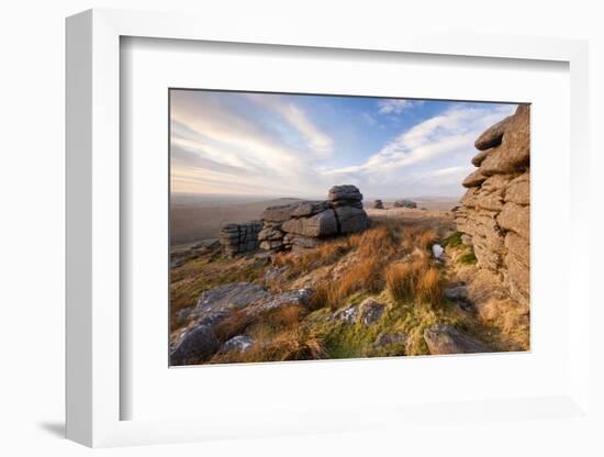 Landscape view from Great Mis Tor, Dartmoor, Devon, UK-Ross Hoddinott / 2020VISION-Framed Photographic Print