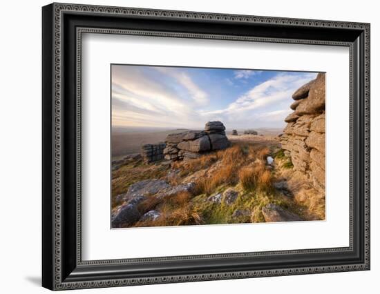 Landscape view from Great Mis Tor, Dartmoor, Devon, UK-Ross Hoddinott / 2020VISION-Framed Photographic Print