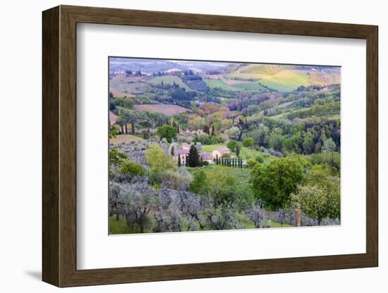 Landscape view from the top of the walls of San Gimignano. Tuscany, Italy.-Tom Norring-Framed Photographic Print